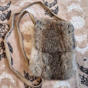 Leather Rabbit Fur Crossbody/Shoulder Bag